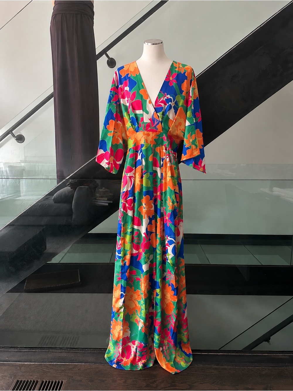 Flying Tomato Multicolor Floral V-Neck Jumpsuit — Green, Blue, Orange, Pink